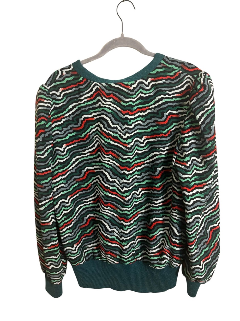 Vintage Piat Ltd Green Red Button Up Top - Picture 3 of 4